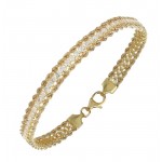 BRACCIALE TENNIS DOPPIA CORDA FUNE IN ORO GIALLO 18 KT CON ZIRCONI TAGLIO BRILLANTE