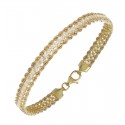 BRACCIALE TENNIS DOPPIA CORDA FUNE IN ORO GIALLO 18 KT CON ZIRCONI TAGLIO BRILLANTE