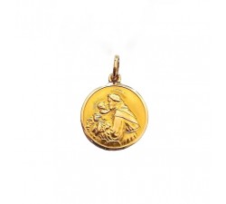 CIONDOLO SAN FRANCESCO CON GESU BAMBINO IN ORO GIALLO 18 KT + COLLANA IN OMAGGIO