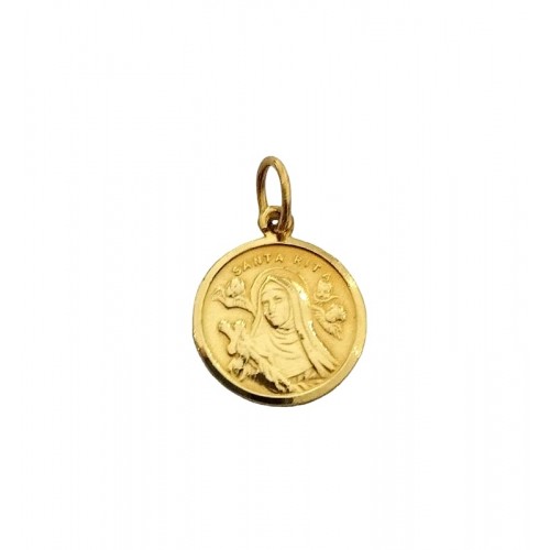 CIONDOLO SANTA RITA IN ORO GIALLO 18 KT + COLLANA OMAGGIO