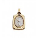 CIONDOLO MADONNA IN ORO BIANCO E GIALLO 18 KT + COLLANA OMAGGIO