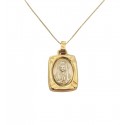 COLLANA MADONNA IN ORO BIANCO E GIALLO 18 KT