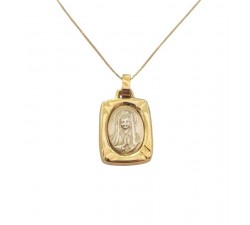 COLLANA MADONNA IN ORO BIANCO E GIALLO 18 KT