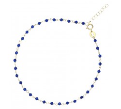 BRACCIALE CON SPINELLI BLU IN ORO GIALLO 18 KT