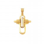 CIONDOLO CROCE IN ORO GIALLO E BIANCO 18 KT + COLLANA IN OMAGGIO