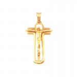 CIONDOLO CROCIFISSO IN ORO GIALLO +COLLANA LACCIO OMAGGIO