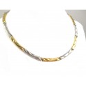 COLLANA COLLIER DA DONNA IN ORO GIALLO E BIANCO 18 KT
