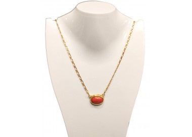 COLLANA DA DONNA IN ORO GIALLO 18 KT CON CORALLO