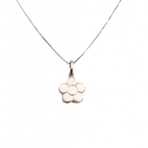COLLANA CIONDOLO FIORE IN ORO BIANCO 18 KT
