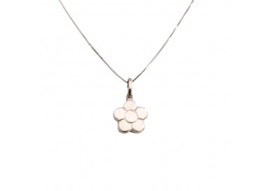 COLLANA CIONDOLO FIORE IN ORO BIANCO 18 KT