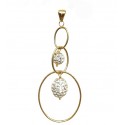 CIONDOLO DA DONNA ORO GIALLO 18 KT CON SFERE E ZIRCONI BIANCHI + COLLANA OMAGGIO