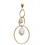 CIONDOLO DA DONNA ORO GIALLO 18 KT CON SFERE E ZIRCONI BIANCHI + COLLANA OMAGGIO