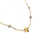 COLLANA DA DONNA CON STELLA IN ORO GIALLO 18 KT E SFERE DI ZIRCONI TAGLIO BRILLANTE