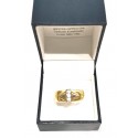 ANELLO UOMO IN ORO GIALLO E BIANCO 18 KT CON ZRCONI TAGLIO BRILLANTE
