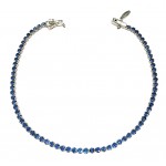 BRACCIALE TENNIS IN ORO BIANCO 18KT CON ZIRCONI BLU