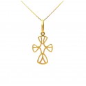 COLLANA CON CIONDOLO CROCE STILIZZATA IN ORO GIALLO 18 KT 