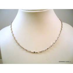 Collana Classica A Scatola In Oro Bianco 14K – Catena Sottile 1.4 Mm, Varie Lunghezze, Regalo In Elegante Confezione