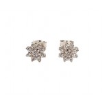 ORECCHINI FIORE IN ORO BIANCO 18KT CON ZIRCONI