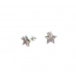 ORECCHINI STELLA IN ORO BIANCO 18 KT CON ZIRCONI TAGLIO BRILLANTE