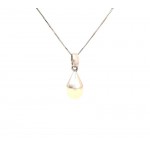 COLLANA DA DONNA IN ORO BIANCO 18 KT CON PERLA PENDENTE