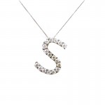 LETTER PENDANT NECKLACE IN 18 KT YELLOW GOLD CUBIC ZIRCONIA and REQUEST YOUR COMPLIMENTARY INITIAL + NECKLACE