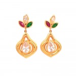 ORECCHINI PENDENTI IN ORO GIALLO 18 KT CON ZIRCONI