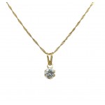 COLLANA FUNE PUNTO LUCE IN ORO GIALLO 18 KT CON ZIRCONE TAGLIO BRILLANTE