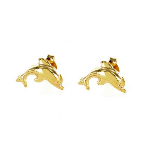 Orecchini Creoli Carissima Con Delfino In Oro Giallo 9 Carati – Gioiello Donna Eleganza Italiana