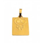 CIONDOLO MEDAGLIETTA CUORE IN ORO GIALLO 18 KT