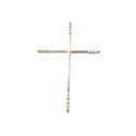 CIONDOLO CROCE IN ORO BIANCO 18 KT CON ZIRCONI BIANCHI + COLLANA IN OMAGGIO