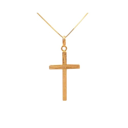 COLLANA VENEZIANA CON CROCE IN ORO GIALLO 18 KT 