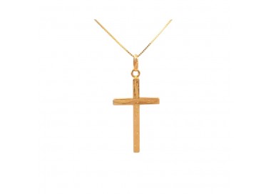 COLLANA VENEZIANA CON CROCE IN ORO GIALLO 18 KT