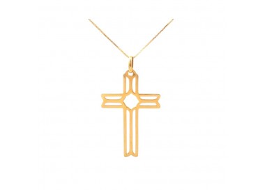 COLLANA CON CROCE IN ORO GIALLO 18 KT