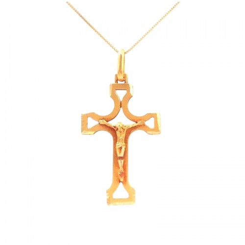COLLANA CON CROCIFISSO IN ORO GIALLO 18 KT 