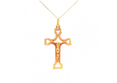 COLLANA CON CROCIFISSO IN ORO GIALLO 18 KT