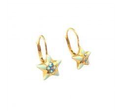 ORECCHINI STELLINE IN ORO GIALLO 18 KT CHIUSURA MONACHELLA