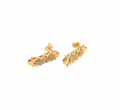 ORECCHINI PENDENTI IN ORO GIALLO 18 KT CON ZIRCONI