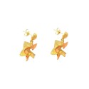 ORECCHINI PENDENTI STILIZZATI IN ORO GIALLO E ROSA 18 KT