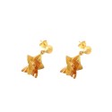 ORECCHINI PENDENTI STILIZZATI IN ORO GIALLO E ROSA 18 KT