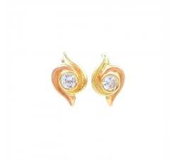 ORECCHINI IN ORO GIALLO E ROSA 18 KT CON ZIRCONI