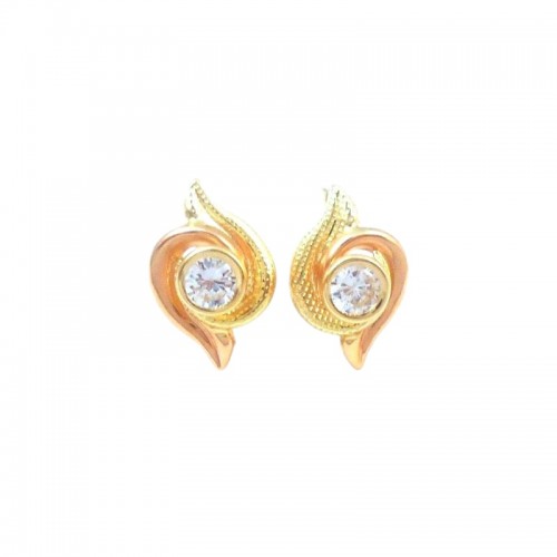 ORECCHINI IN ORO GIALLO E ROSA 18 KT CON ZIRCONI