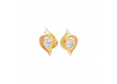 ORECCHINI IN ORO GIALLO E ROSA 18 KT CON ZIRCONI