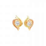 ORECCHINI IN ORO GIALLO E ROSA 18 KT CON ZIRCONI
