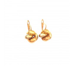 ORECCHINI IN ORO GIALLO BIANCO E ROSA 18 KT