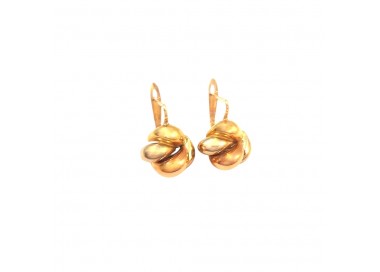 ORECCHINI IN ORO GIALLO BIANCO E ROSA 18 KT