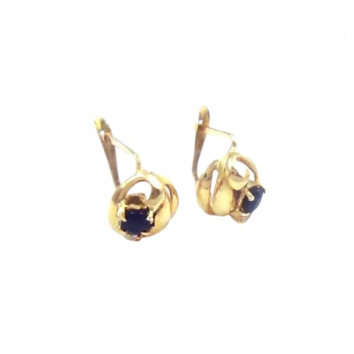 ORECCHINI IN ORO GIALLO 18 KT CON ONICE E ZIRCONI BIANCHI