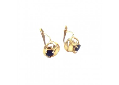 ORECCHINI IN ORO GIALLO 18 KT CON ONICE E ZIRCONI BIANCHI