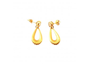 ORECCHINI PENDENTI IN ORO GIALLO 18 KT CON ZIRCONI BIANCHI TAGLIO BRILLANTE