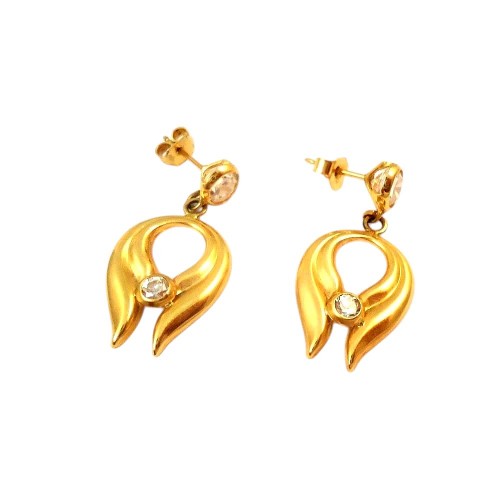 ORECCHINI IN ORO GIALLO 18 KT CON ZIRCONI