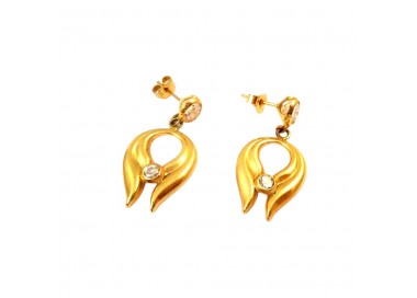 ORECCHINI IN ORO GIALLO 18 KT CON ZIRCONI